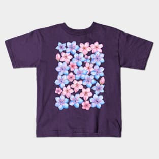 Cherry Blossoms Watercolor Pattern Kids T-Shirt